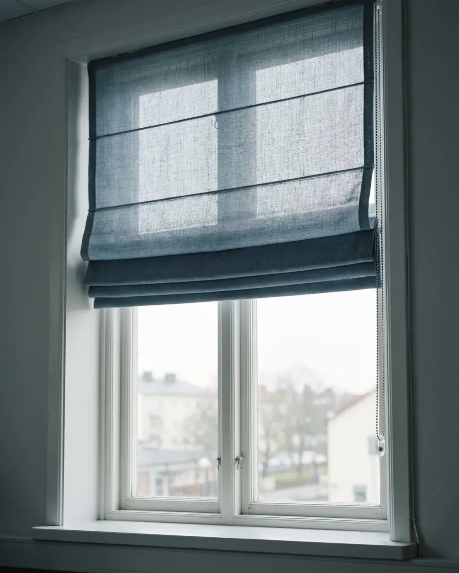 Hissgardin uppdragen i mjuka veck